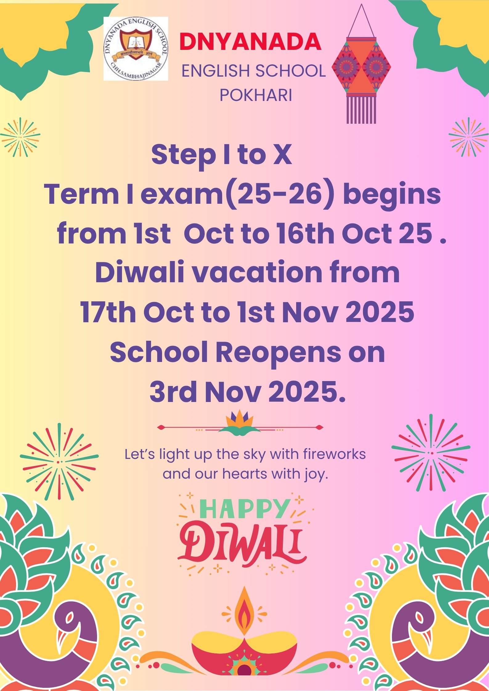 You are currently viewing TERM I EXAM AND DIWALI VACATION